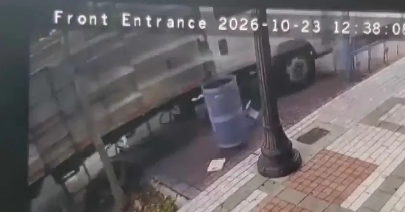 Landscaping truck crashes into bus bench, 3 North Miami businesses, sending 2 passengers to the hospital